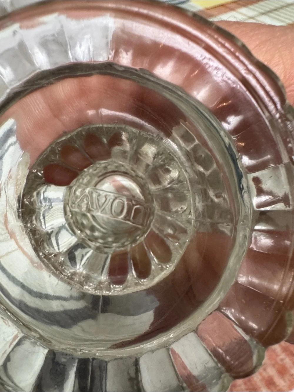 Vintage Avon Clear Bubble Glass Pedestal Vase - Home Accents